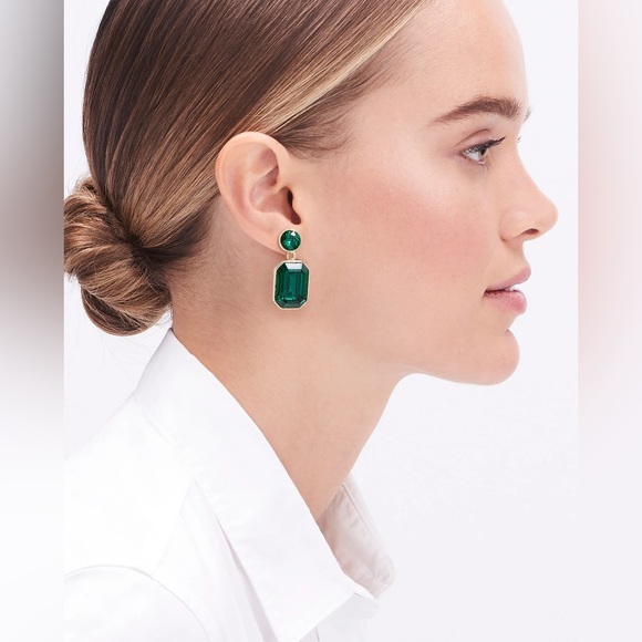 NWT J.Crew Crystal Gem Drop Earrings - Picture 3 of 4